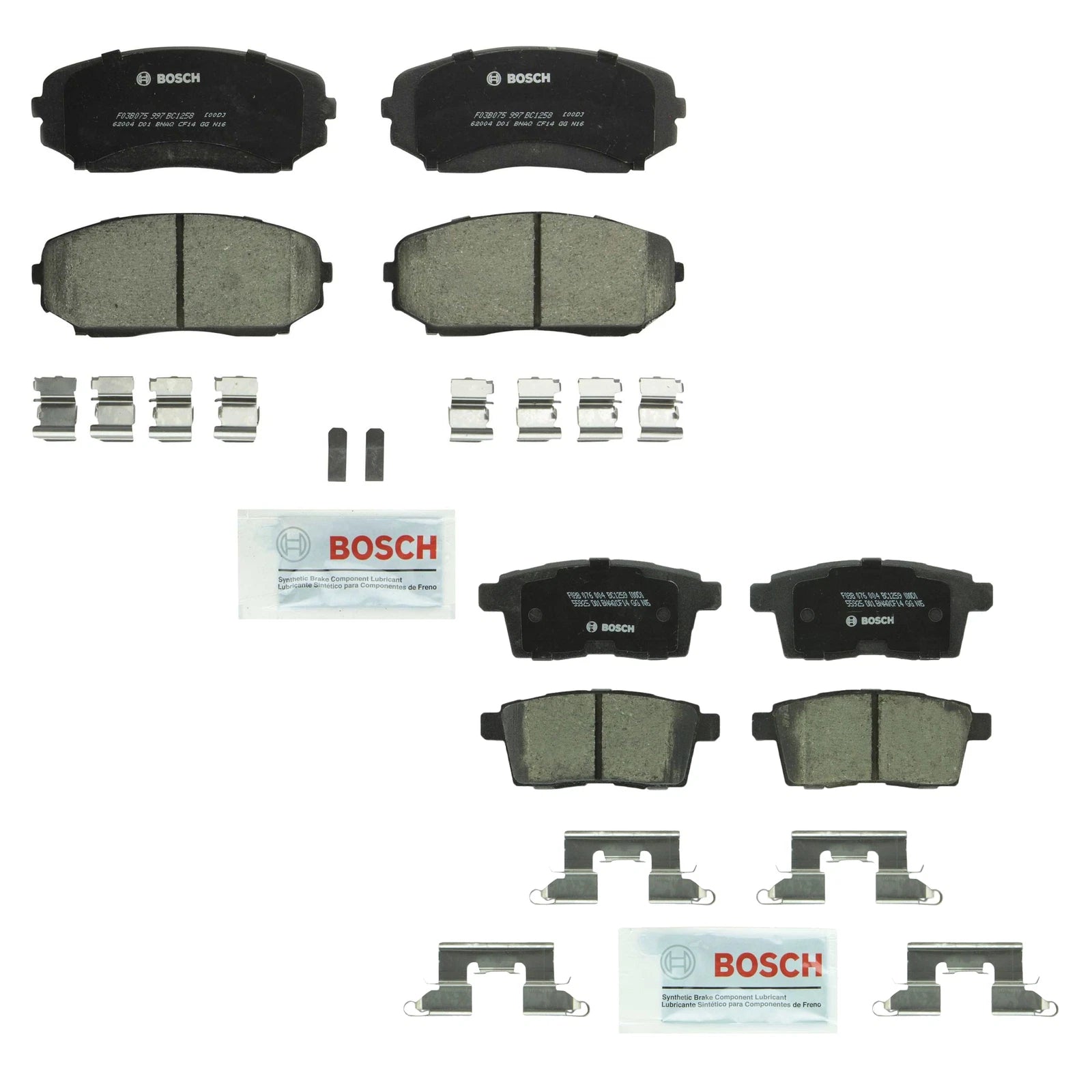 Set of 4 Bosch QuietCast Ceramic Disc Brake Pads for Edge MKX CX-7 CX-9 (2007–2020)