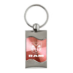 Logo on Pink Rectangular Wave Keychain - Officially Licensed for Dodge RAM
