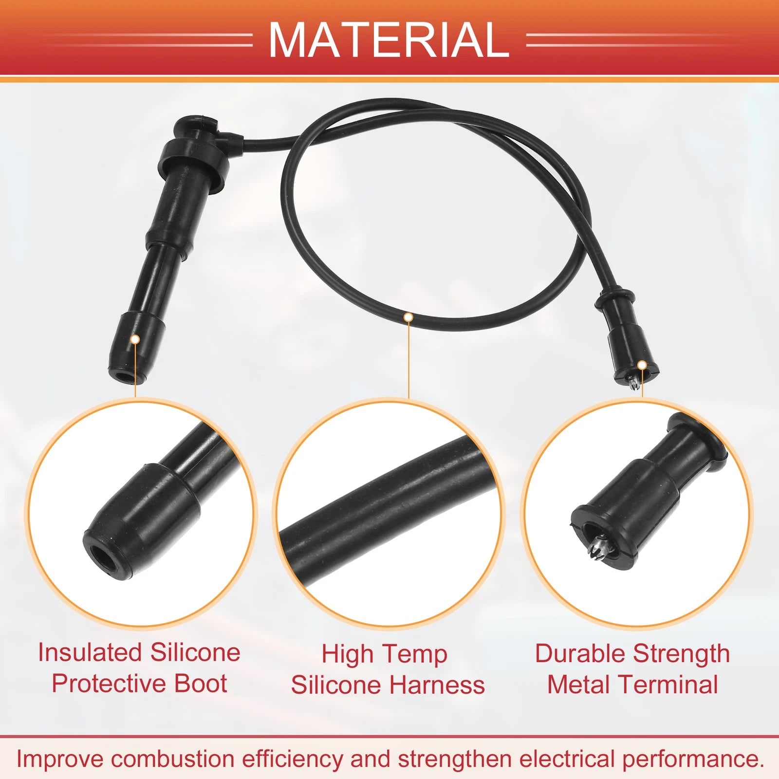 3X Spark Plug Wire Ignition Coil Cable No. 2750139A70 for Hyundai Santa Fe (2013–2018)