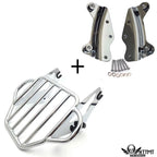 2X Chrome Detachables Luggage Rack Docking for Harley Touring Road King (2009–2013)