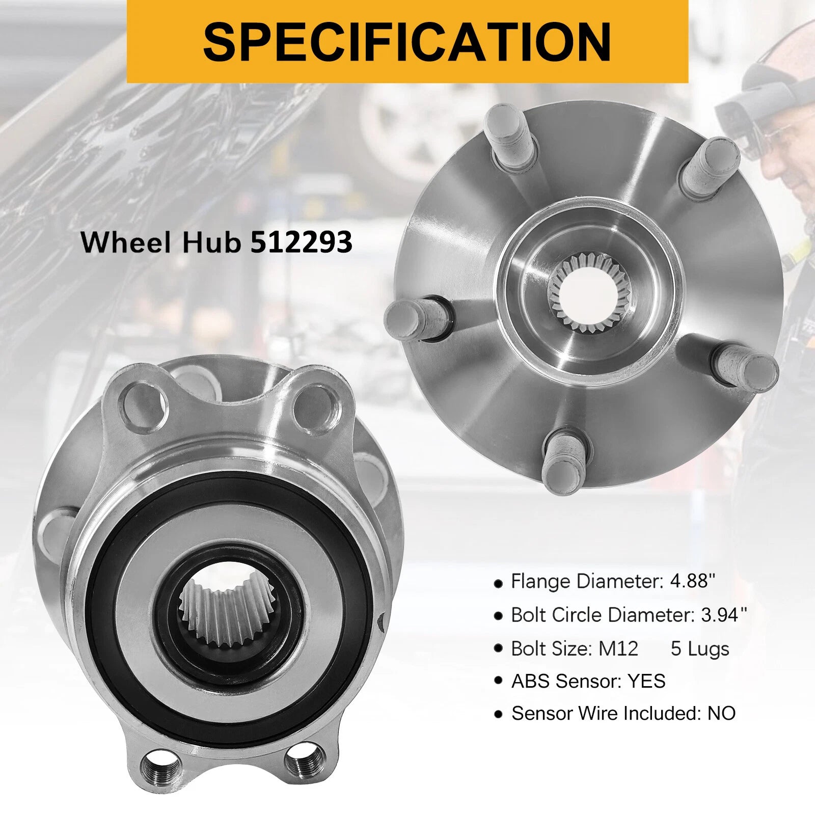 Pair Rear Wheel Bearing Hub Assembly 512293 for Subaru Legacy (2005–2009)
