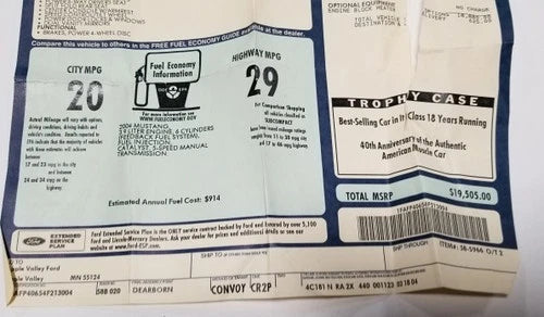 Original Dealer Window Sticker for Ford F350 6.0L V8 Diesel (2004)