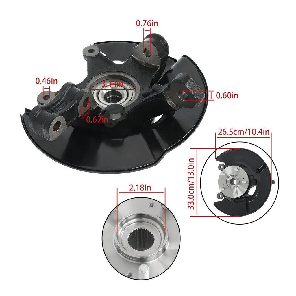 Front LH Steering Knuckle & Wheel Hub Bearing for Honda Pilot (2005–2008)
