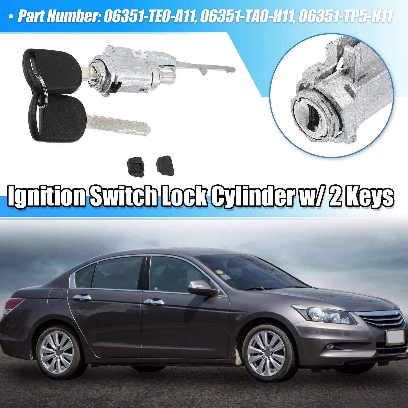 Ignition Switch Cylinder Lock w/ Key 06351-TE0-A11 for Honda Acura (No Chip)