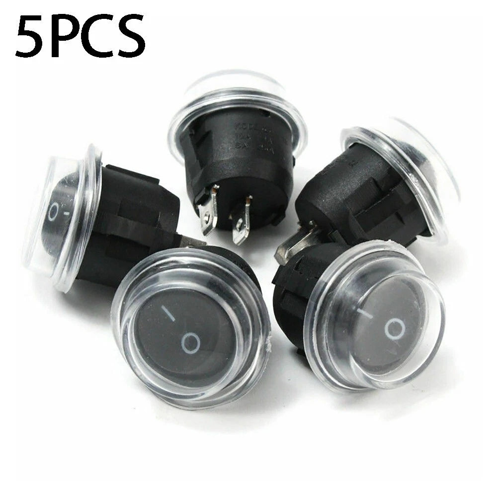 Set of 5 Rocker Toggle Switches 12V SPST for Car Boat