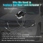 Front Left Door Latch Lock Actuator Motor with Cable for Nissan Sentra (2013–2019)