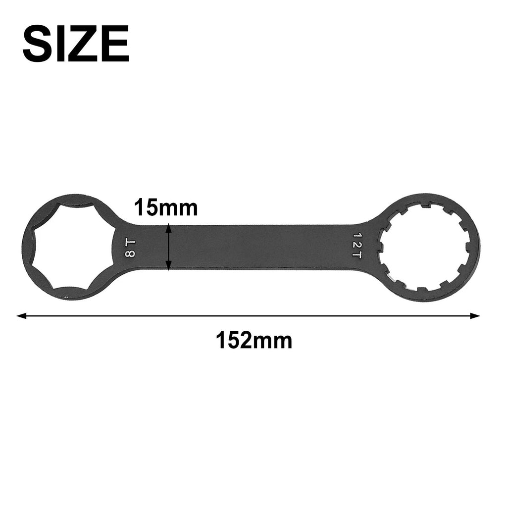 Fork Wrench for Bike (1 Pcs) 152mm x 38mm x 3mm Aluminum Alloy Black