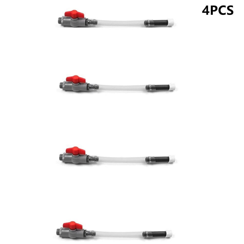 Set of 4 Racing Fuel Jug Filler Hoses with Shutoff Valve