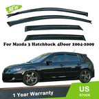 Set of 4 Window Visors for Mazda 3 Hatchback (2004–2009) Rain Guards