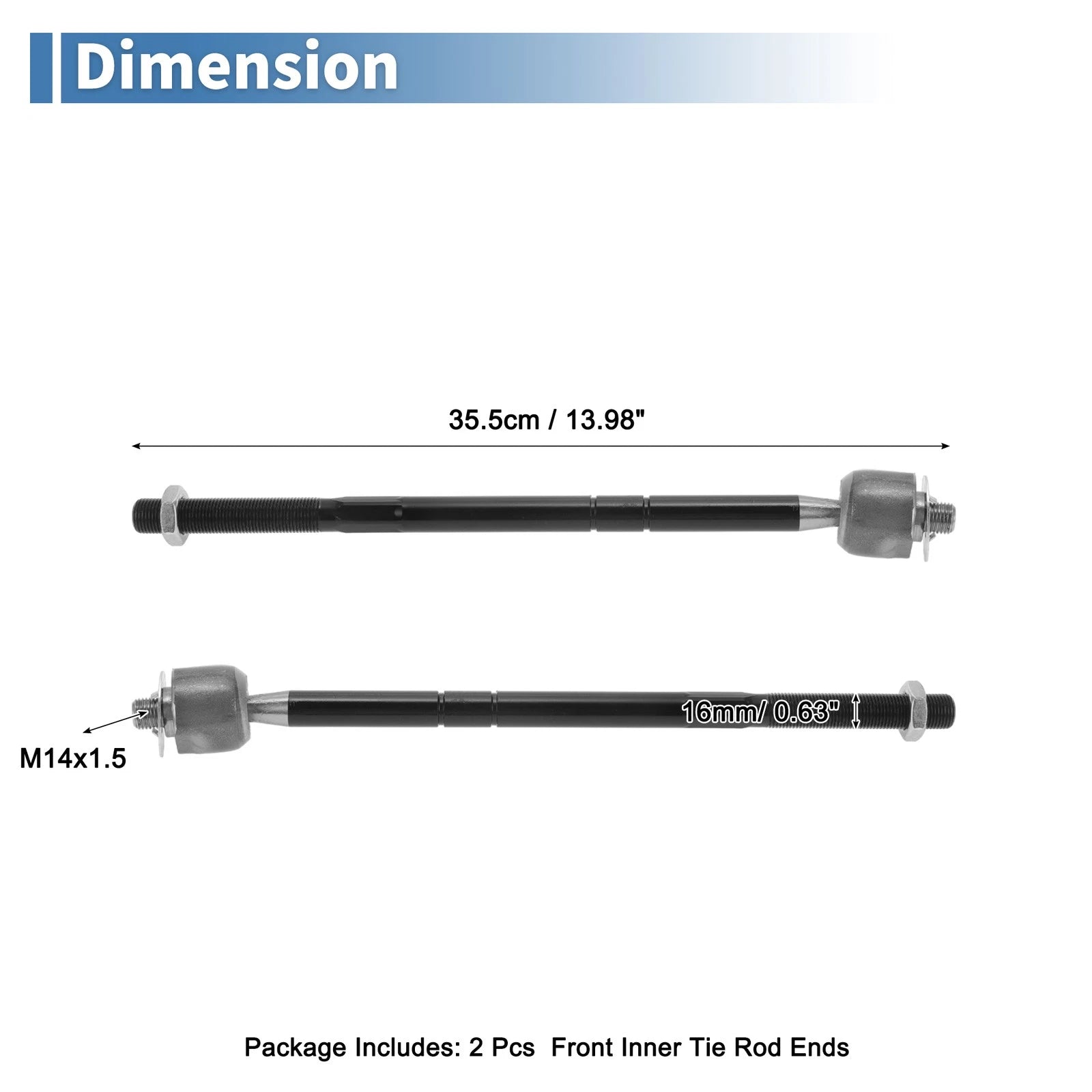 2 Pcs Front Inner Tie Rod End Links for Toyota Matrix (2003–2008) No.EV424