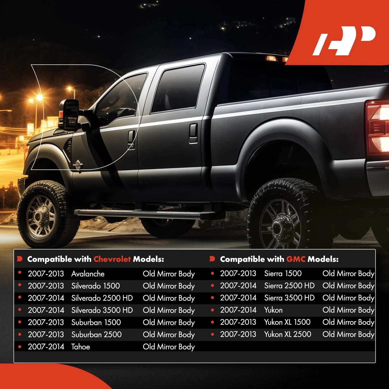 Pair Power Towing Mirrors with Signal for Silverado 1500 (2007-2013)