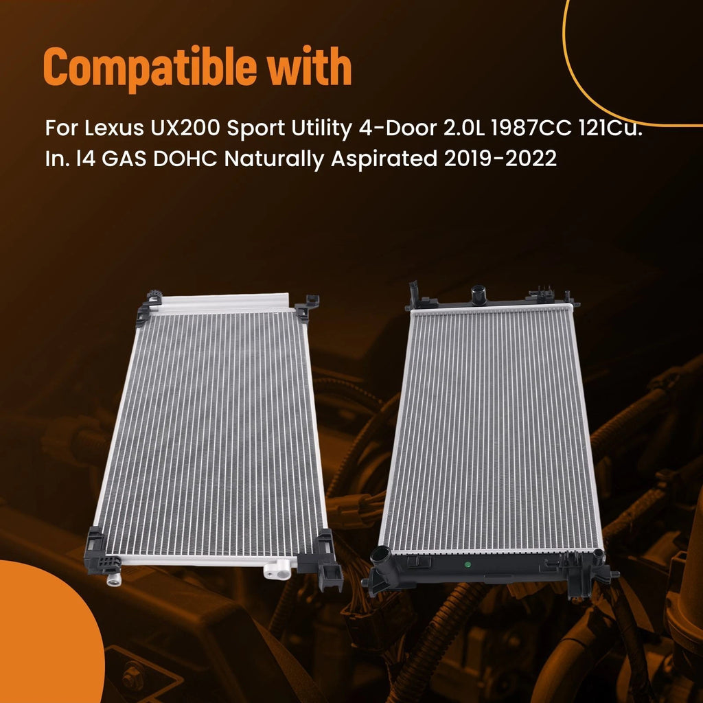Aluminum Radiator & AC Condenser for Toyota Corolla (2019–2022) 13825