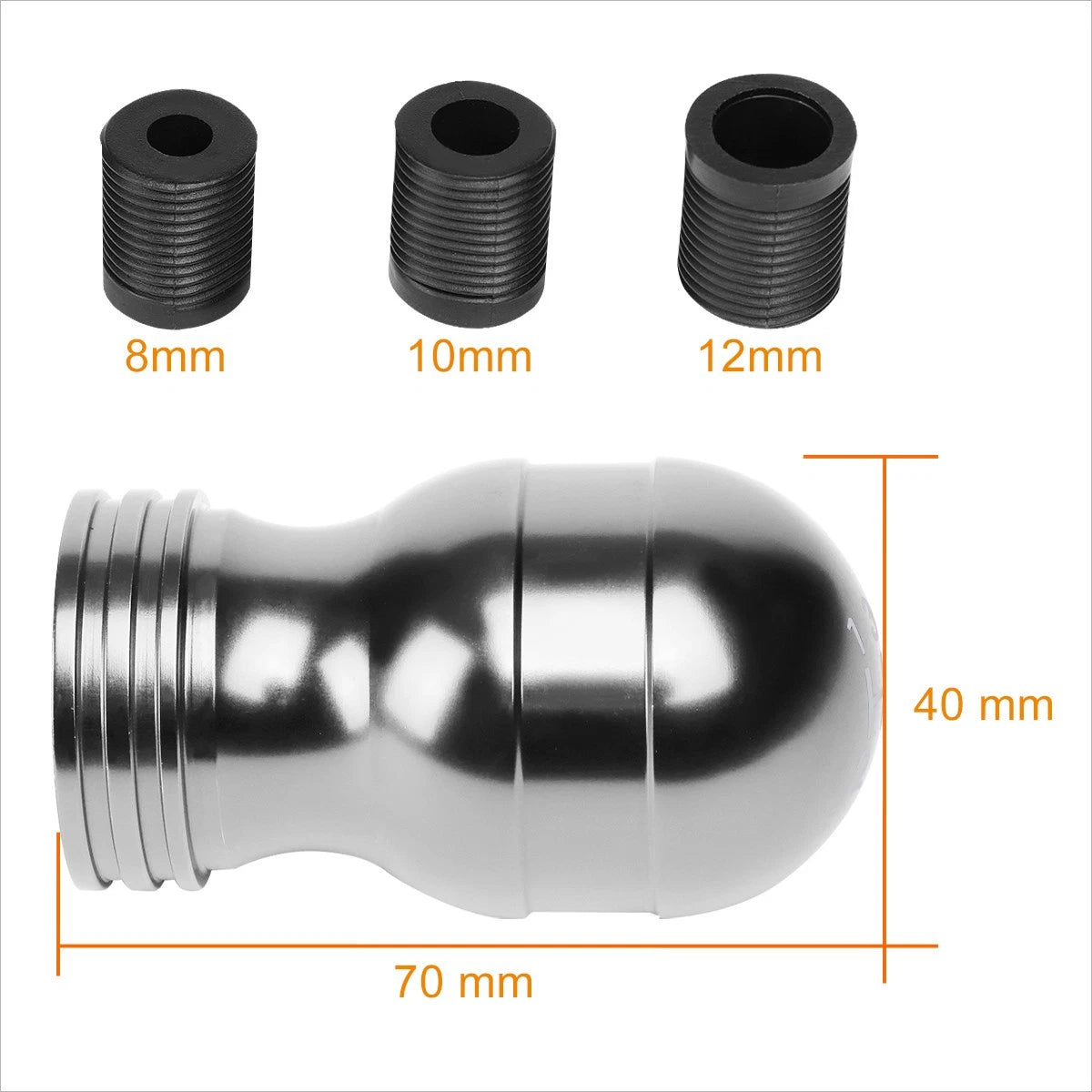 J2 Teardrop Shape Aluminum 6-Speed Manual Shift Knob for Universal (2000–2023)