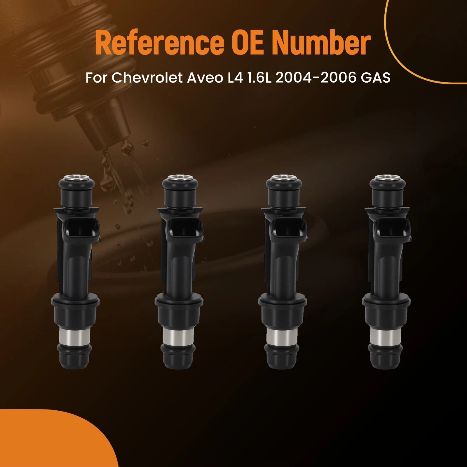 4PCS Front Fuel Injector Kit for Chevrolet Aveo 1.6L (2004–2006)