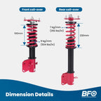 Coilovers Struts for Subaru Impreza WRX GDB GDA (2002–2007), Forester (2003–2008)