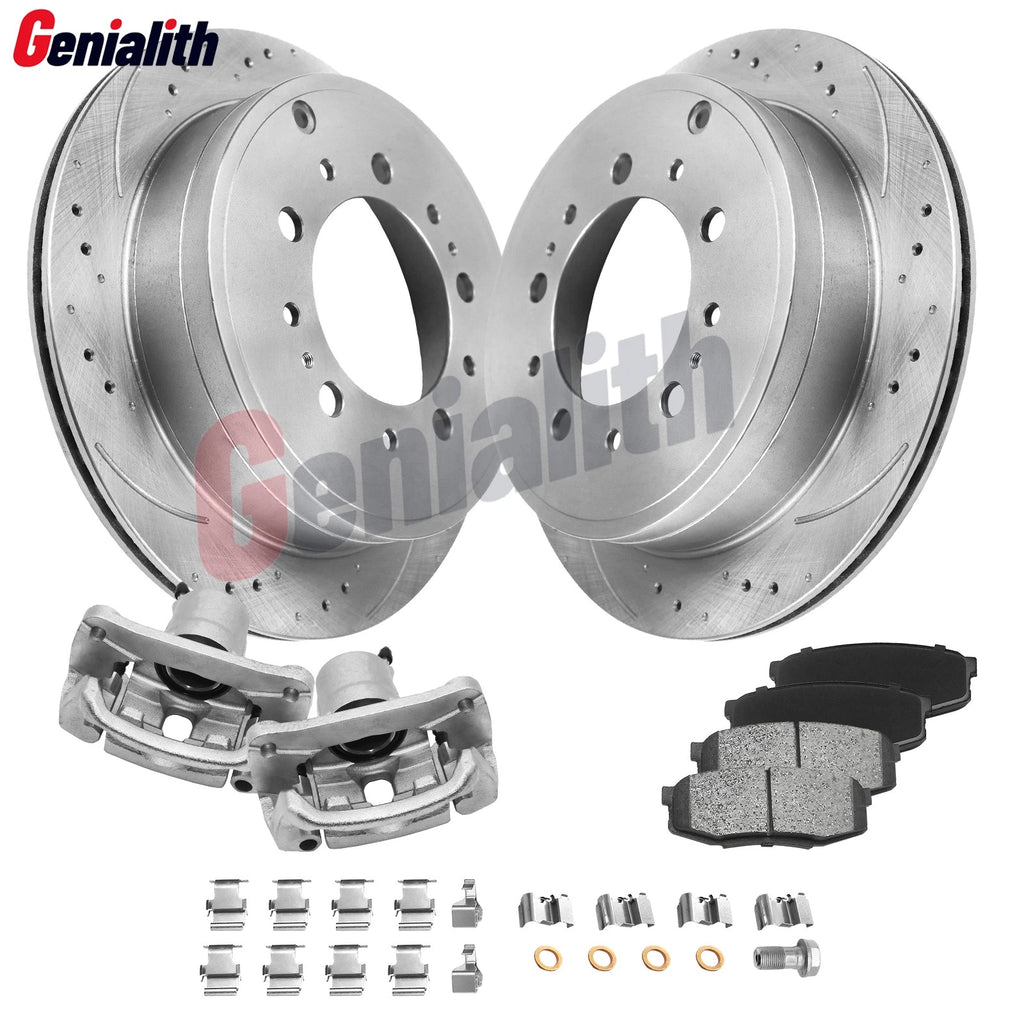 Rear Disc Rotors Caliper Ceramic Pads Kit for Toyota Sequoia Tundra (2007–2015)