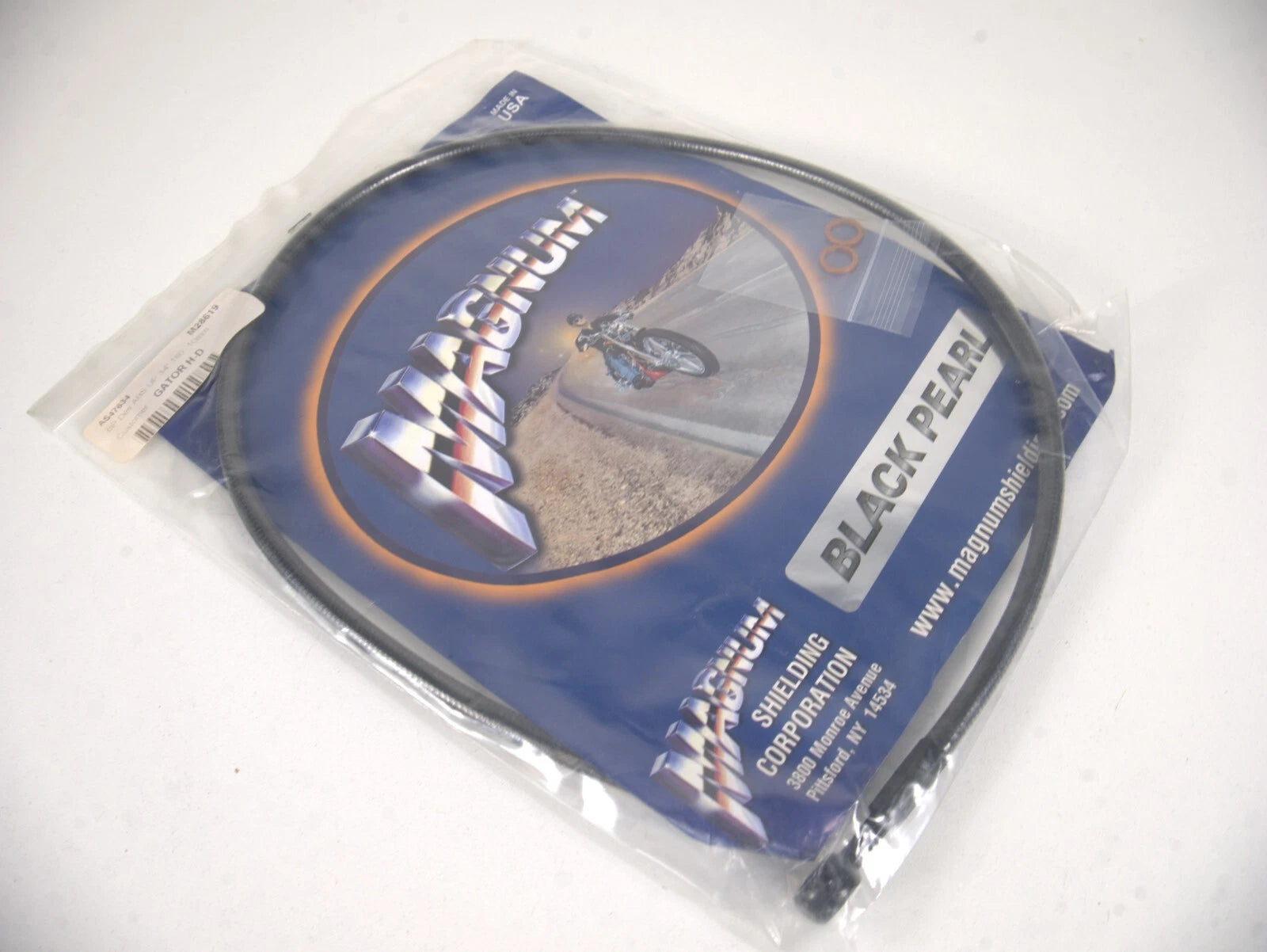 Magnum Black Pearl Upper Brake Line for Harley (180) 10mm 34 in.