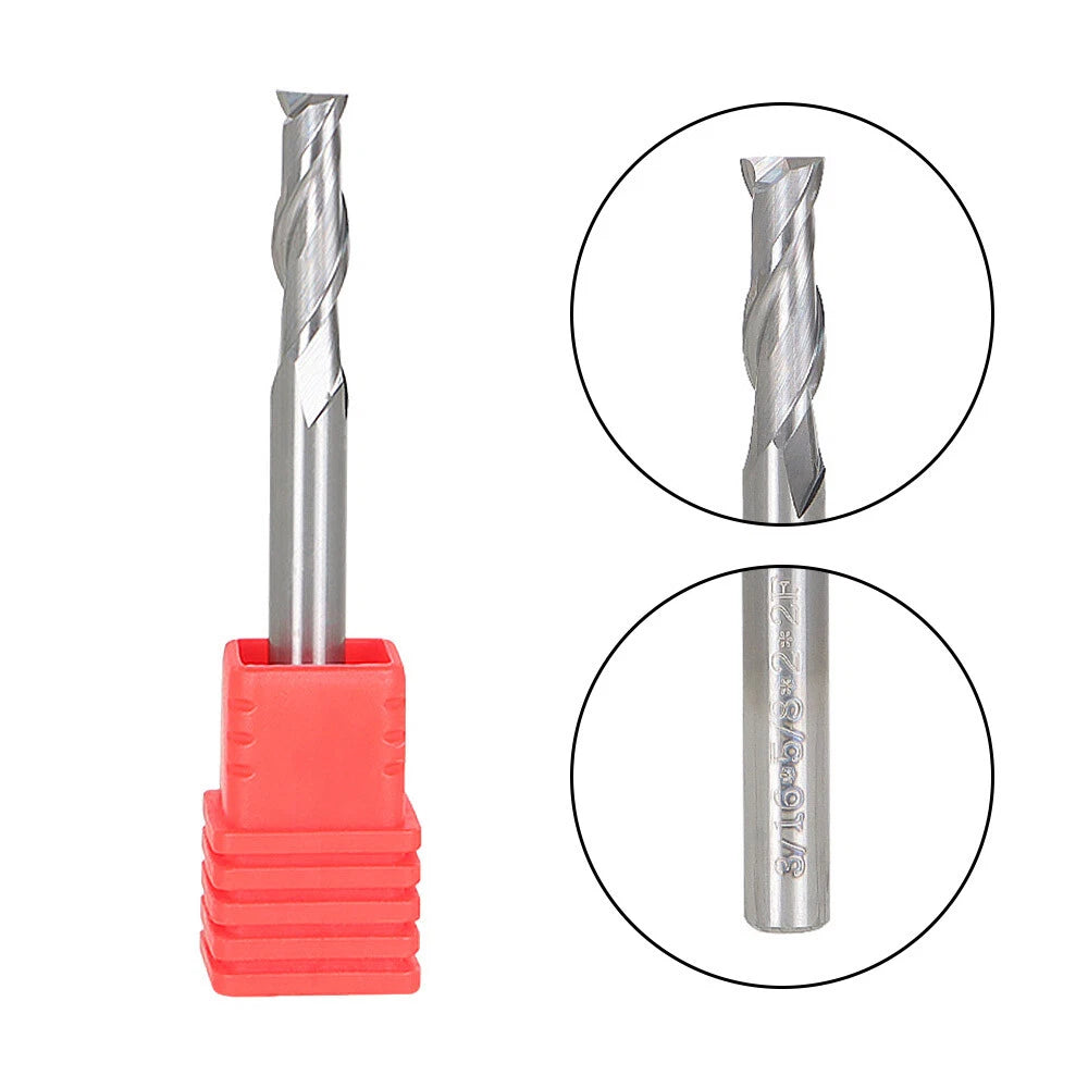 Set of 5 Carbide End Mills for Various Models (3/16", 2 Flute)