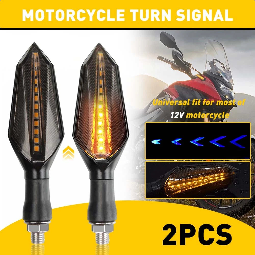 12-LED Sequential Turn Signal Lamp for Motorcycle (Universal Fit)
