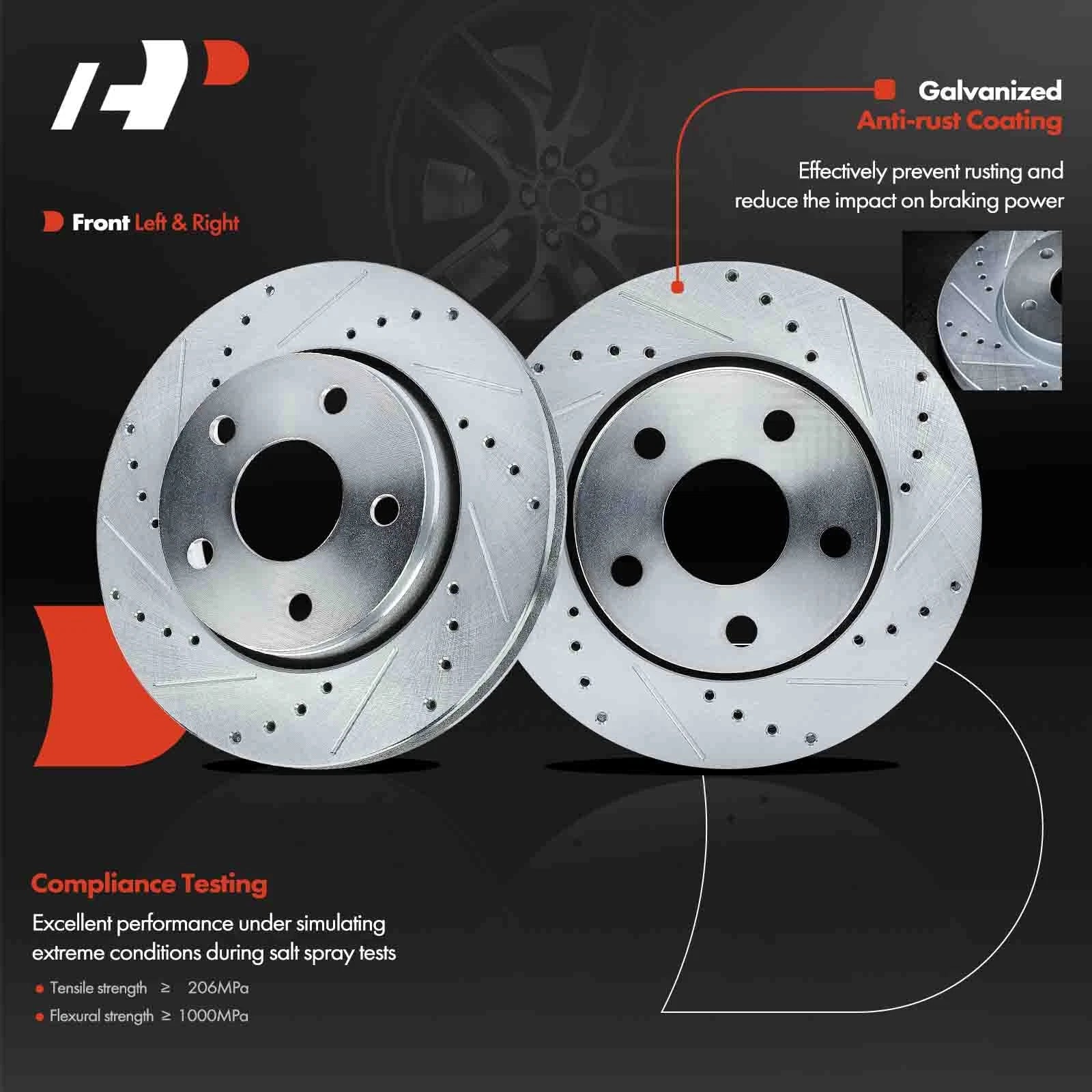 Front Drilled Rotors for Jeep Wrangler (2007-2018)