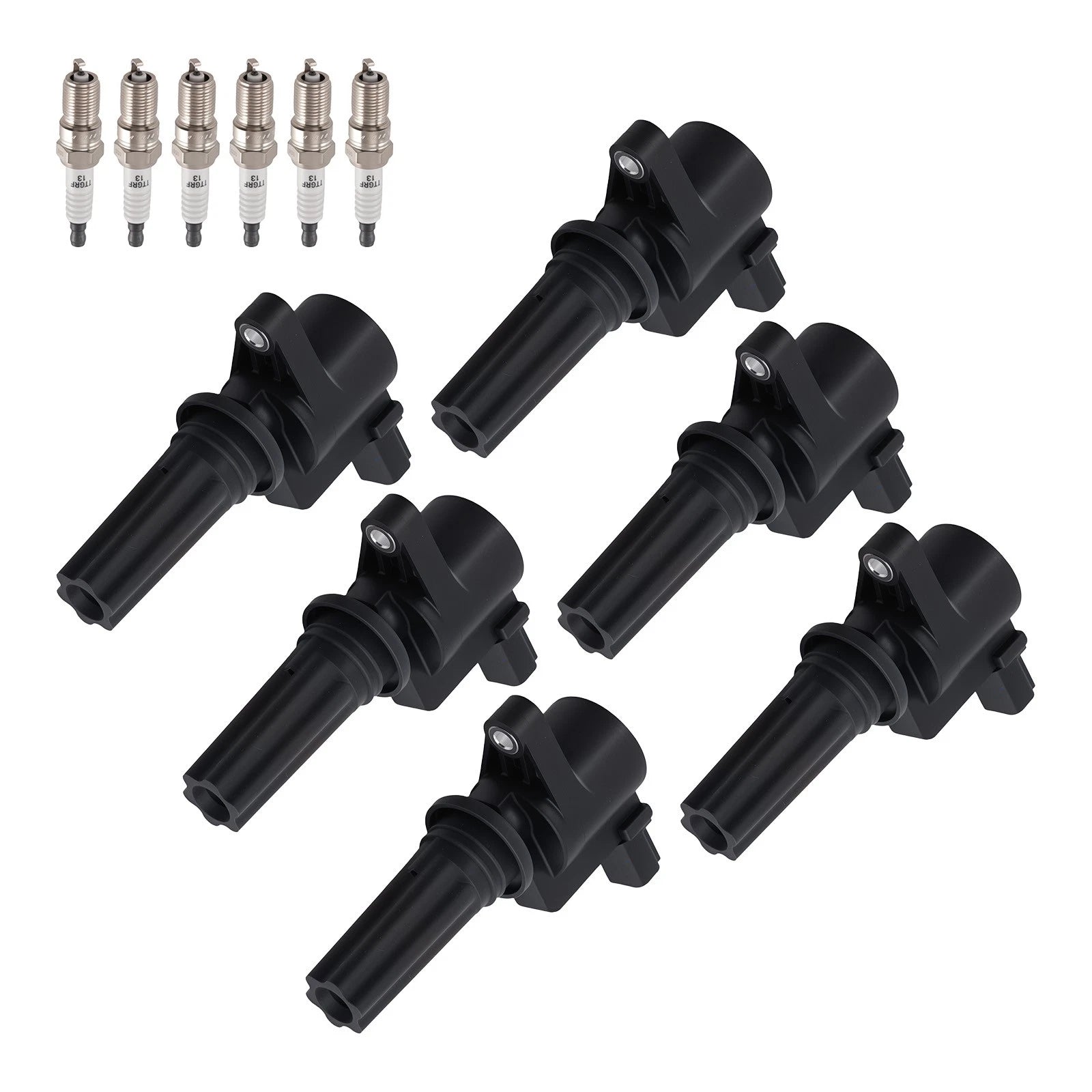 Set of 6 Ignition Coils & 6 Iridium Spark Plugs for Lincoln LS (2000–2005) V6 3.0L FD496