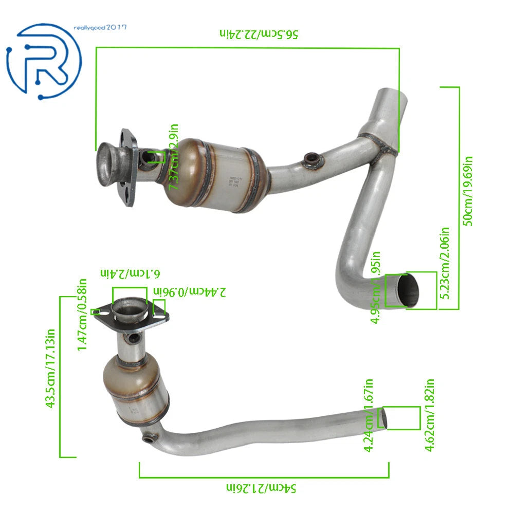 Left & Right Y Pipe Catalytic Converters for Dodge Dakota (2004–2010) 3.7L 4.7L