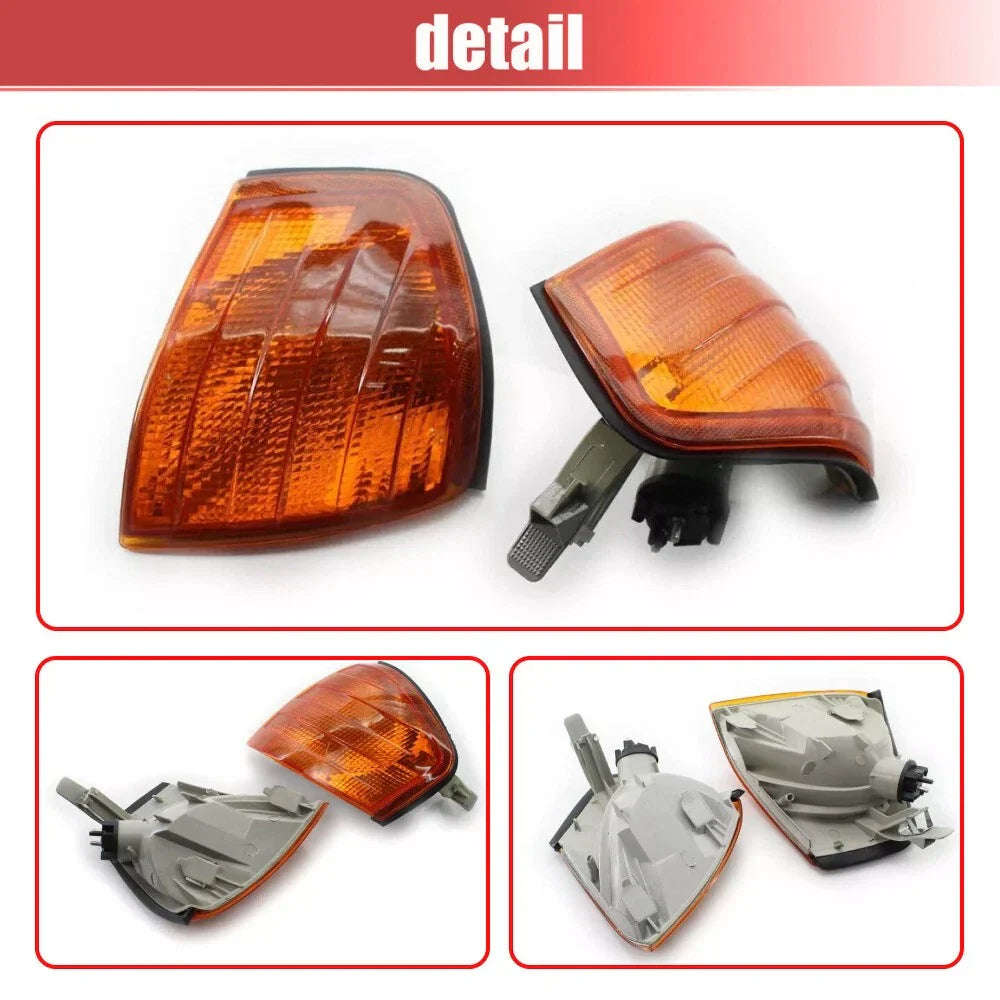 Pair Amber Corner Parking Signal Lights for Mercedes-Benz C-Class W202 (1994–2000)