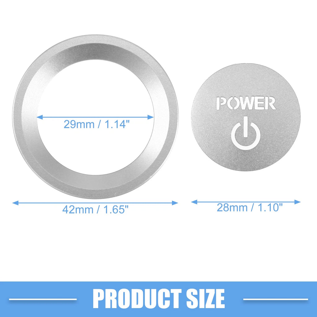 Engine Start Stop Ignition Button Sticker for Honda Accord (2018–2022) Silver Tone
