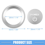 Engine Start Stop Ignition Button Sticker for Honda Accord (2018–2022) Silver Tone