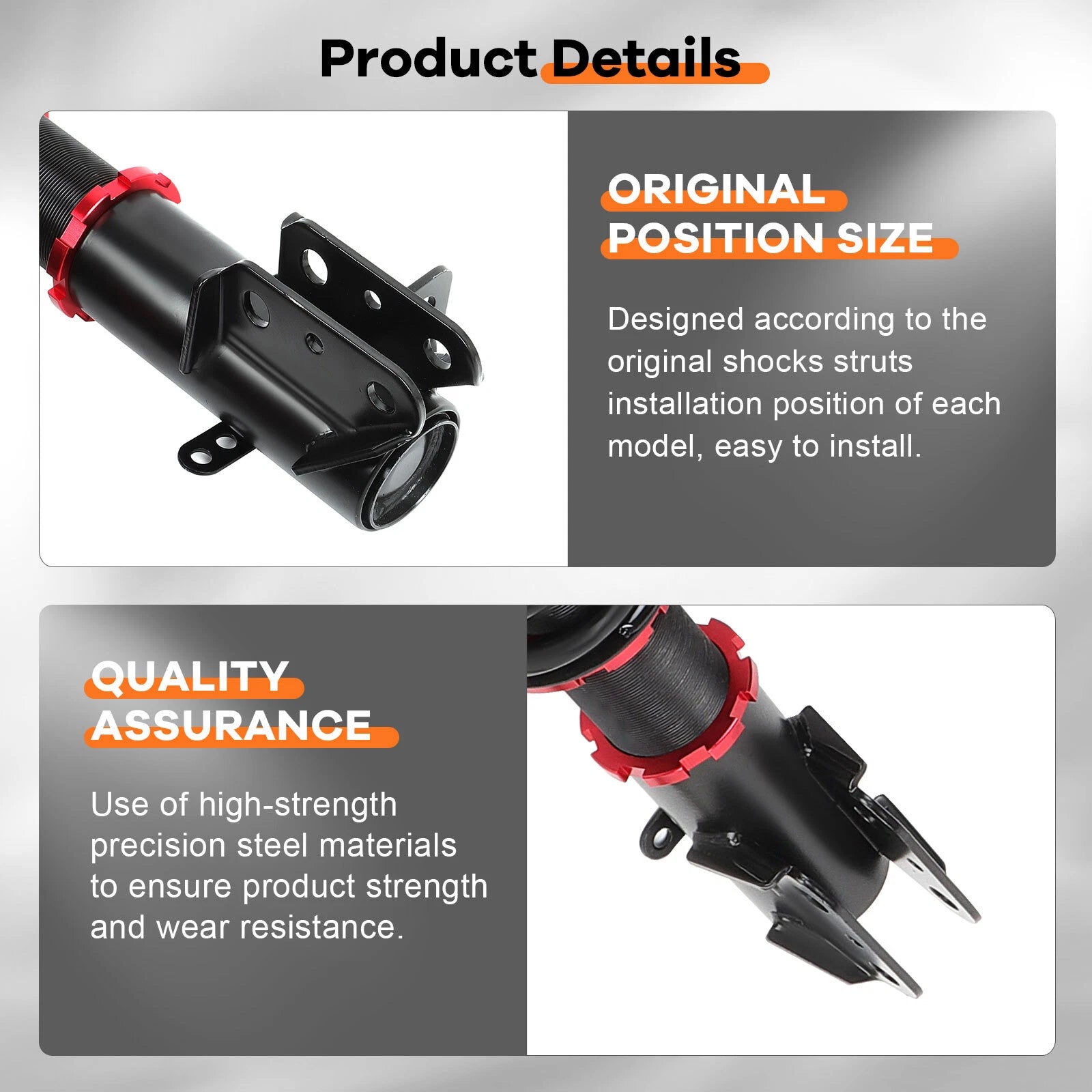 Coilovers for Dodge Neon SRT-4 (2003-2005) Adjustable Height Red Shocks