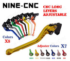 CNC Adjustable Long Brake Clutch Lever for Kawasaki ZX6R (2000–2004), Z1000 (2003–2006), ZX10R (2004–2005)