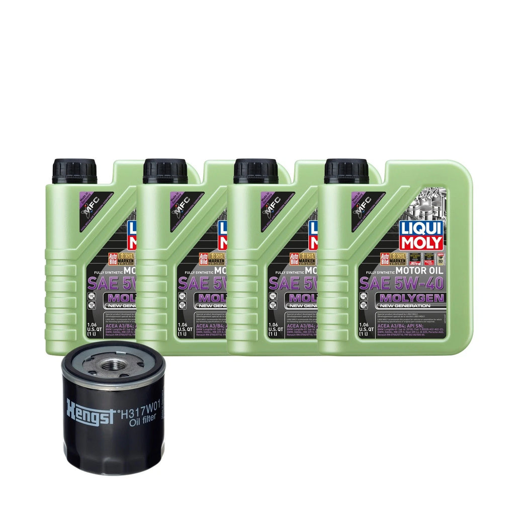 Set of 4 Liqui Moly Molygen 5W-40 Oil Change Kit for Audi Jetta (2011–2018)