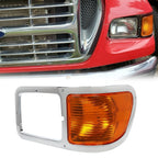 Left Headlight Bezel Trim + Corner Signal Light Lens for Ford F650 F750 (2000–2015)