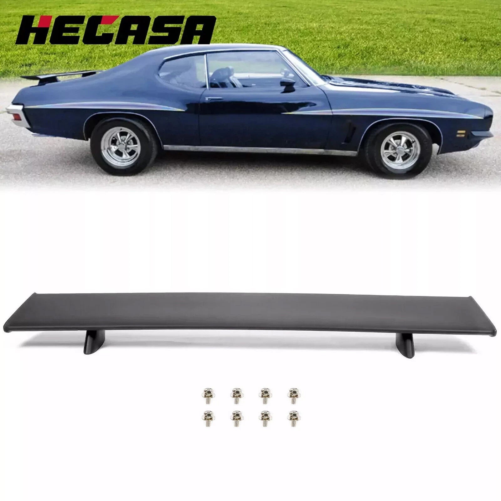 Rear Trunk Spoiler Wing Lip for Pontiac GTO (1970–1972) Black Factory Style