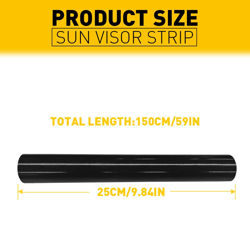 Vinyl Windshield Visor Sun Strip for Car Truck SUV (Universal Fit)