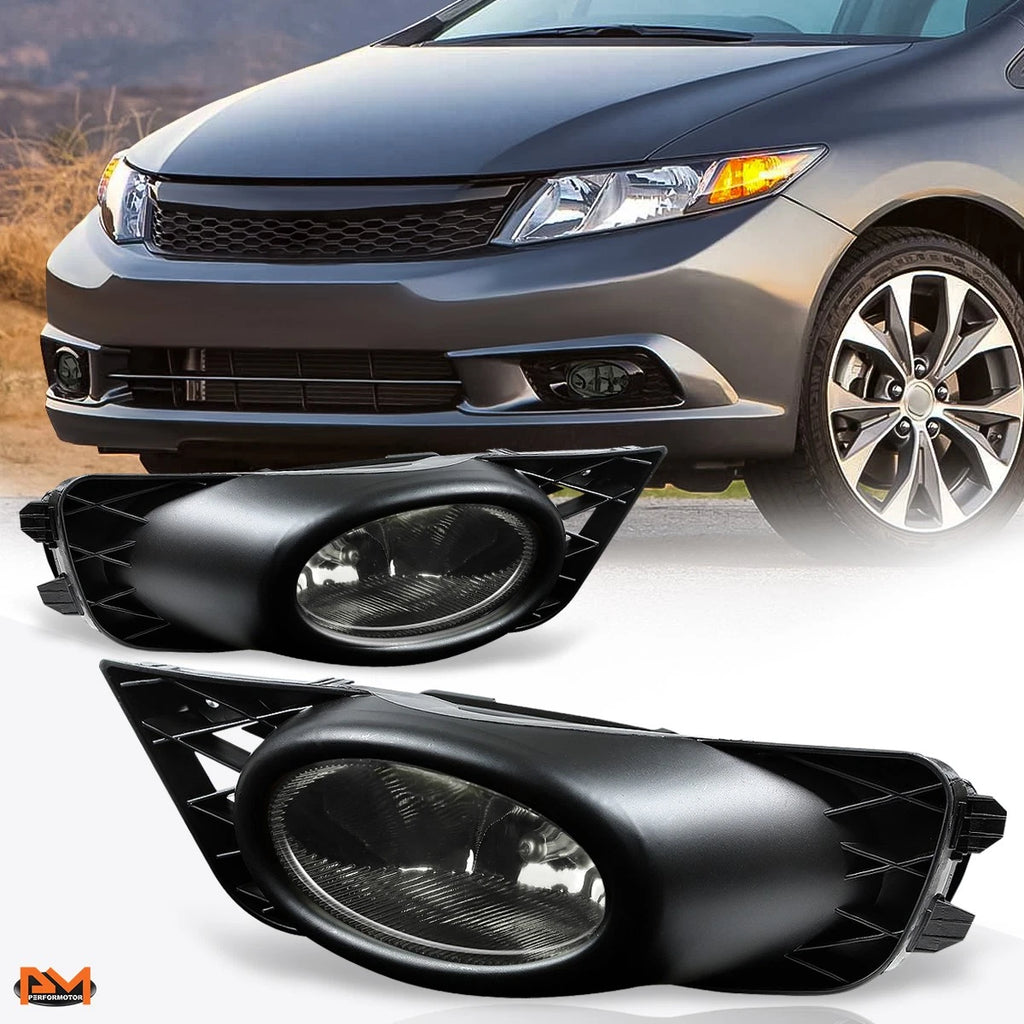 Fog Lights for Honda Civic 4Dr (2009–2011) OE Style Smoke Lens + Switch