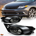 Fog Lights for Honda Civic 4Dr (2009–2011) OE Style Smoke Lens + Switch