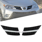 Set of 2 Front Grille Bumpers for Toyota RAV4 (2013–2015) Black Chrome