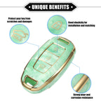 Key Fob Cover for Hyundai Accent Tucson (3 Button, TPU, Green)