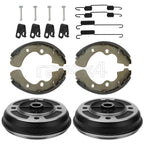 Set of 2 Front Brake Drums w/Shoes Kit for Kawasaki (41038-1219, 41048-1077, 92043-1398)