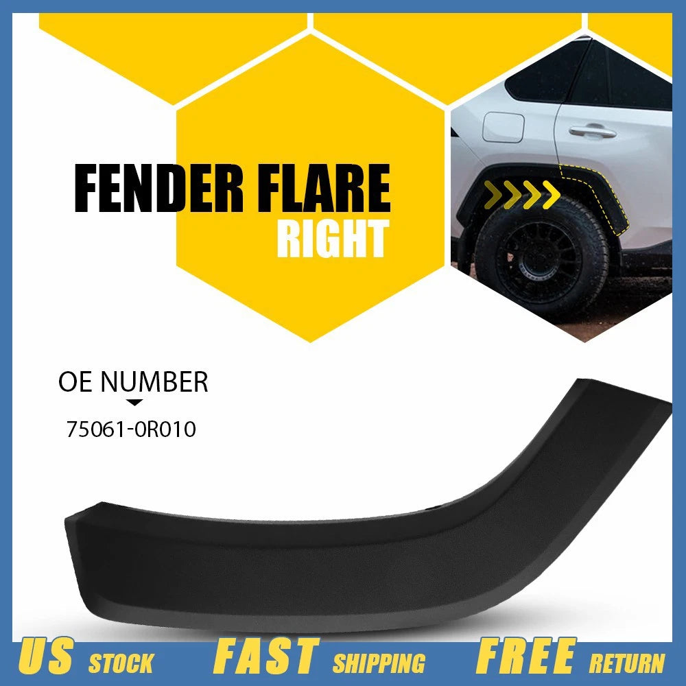 Right Passenger Side Rear Door Flare Arch Trim Molding for Toyota RAV4 (2019–2024)