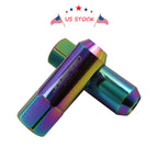 Set of 20 Neo Chrome Aluminum Tuner Racing Lug Nuts for JDM Vehicles