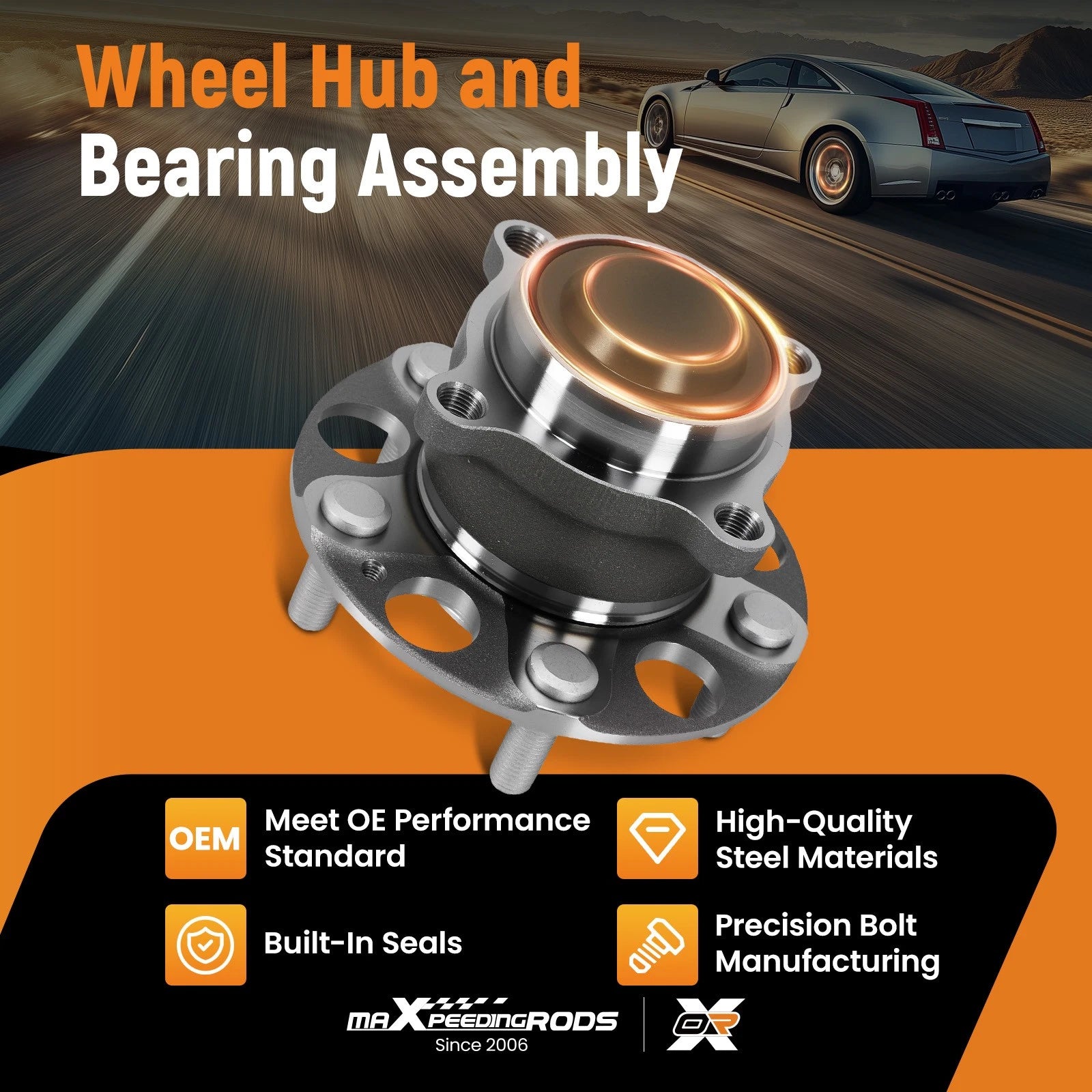 Rear Hub Assembly Pair Left Right for Honda Accord TLX (2013–2020)