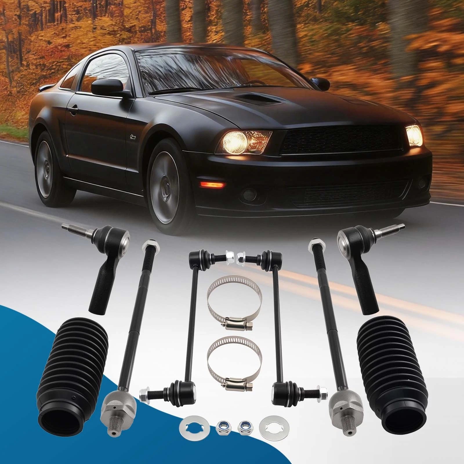8x Front Stabilizer End Link Inner Outer Tie Rod End FOR FORD MUSTANG 2005-2010