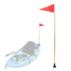 Aluminum Flag Pole Kit for Kayak (120cm) - Foldable Red Banner & Mount Base