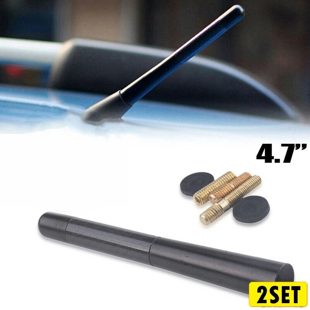 Set of 2 Short Black Carbon Fiber Antenna for Toyota (General Purpose)