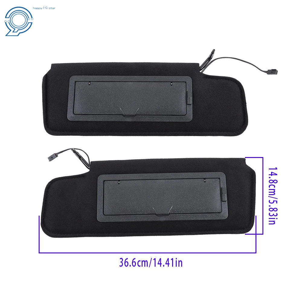 Set of 2 Sun Visors for Chevy Corvette C4 (1984–1996) W/ Vanity Mirror & LED Light