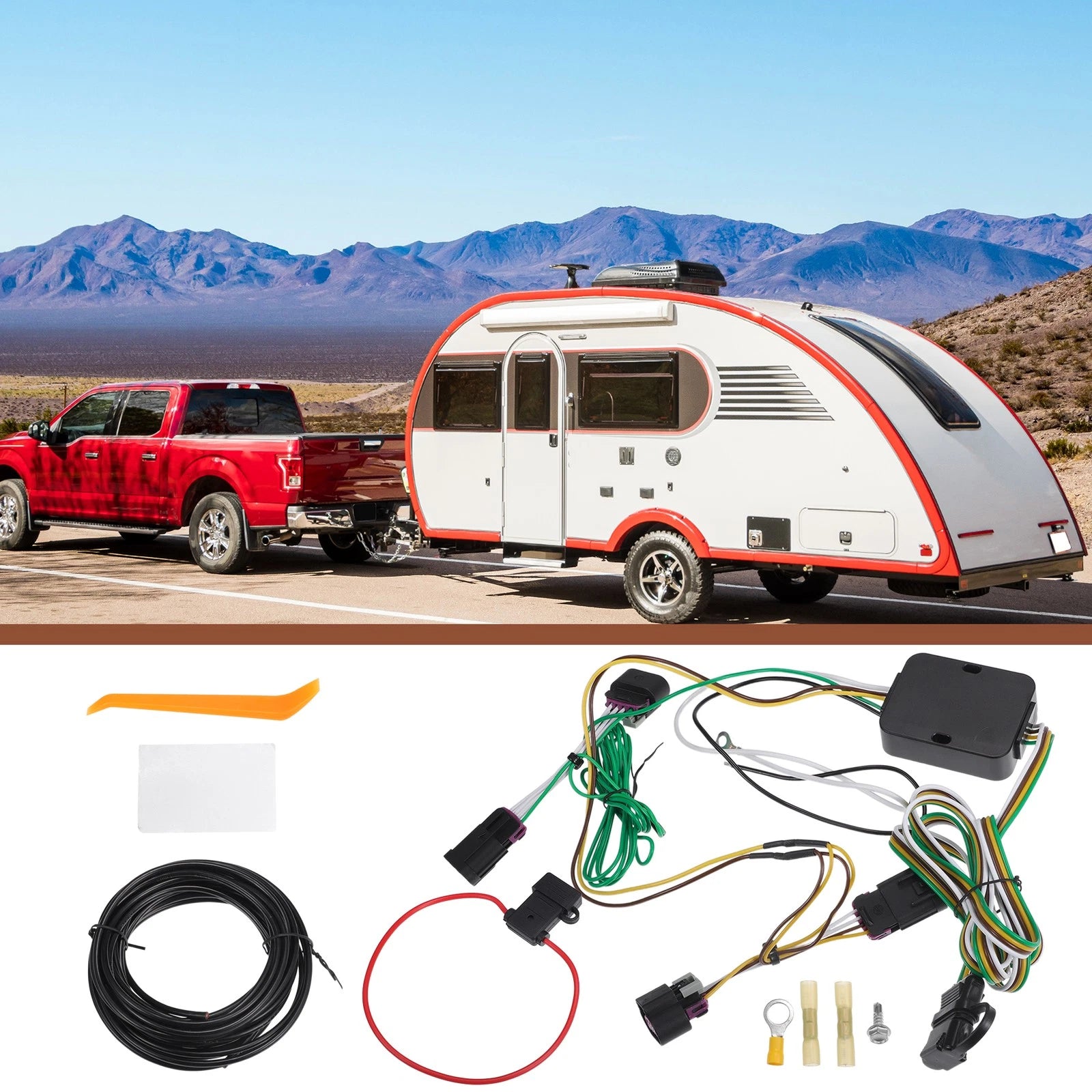 Set of 4-Pin Trailer Wiring Harness Kit for Ford Transit-150 (2015–2022)