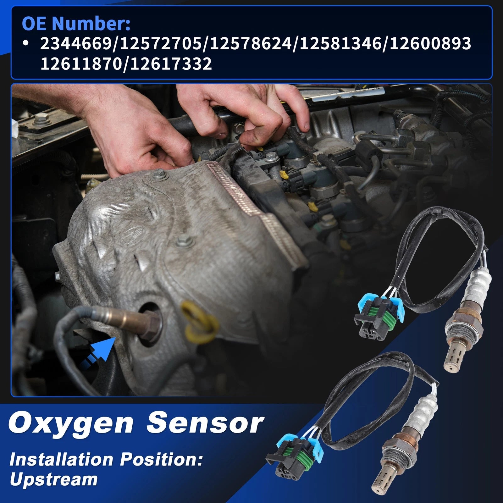 Upstream Oxygen Sensor Set of 2 for Chevrolet Silverado 1500 2500 3500