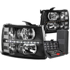 LED DRL Bar Headlights for Chevy Silverado (2007–2014) + Tool Box
